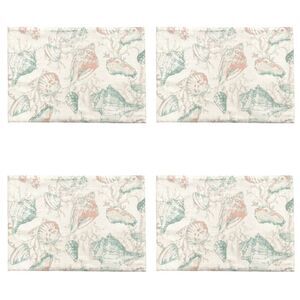 Seyschelles Shell Print Placemats Kitchen Dining Room Set of 4